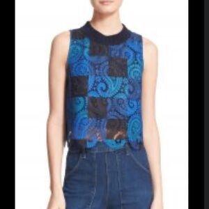 Sea NY Crochet Lace Tank Top in Blue